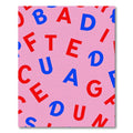 Pink Retro Alphabet Scatter Rug
