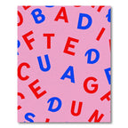 Pink Retro Alphabet Scatter Rug