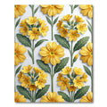 Sunny Yellow Primrose Botanical Floor Covering Rug