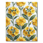 Sunny Yellow Primrose Botanical Floor Covering Rug