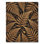 Golden Fern Foliage Rich Black Rug