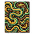 Swirling Ocher and Forest Green Serpents Rug