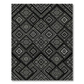 Geometric Black Silver Diamond Rug