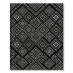 Geometric Black Silver Diamond Rug