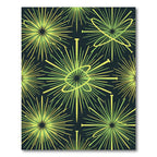 Lime Green Radiating Lines Abstract Rug