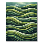 Abstract Green Wave Flow Rug