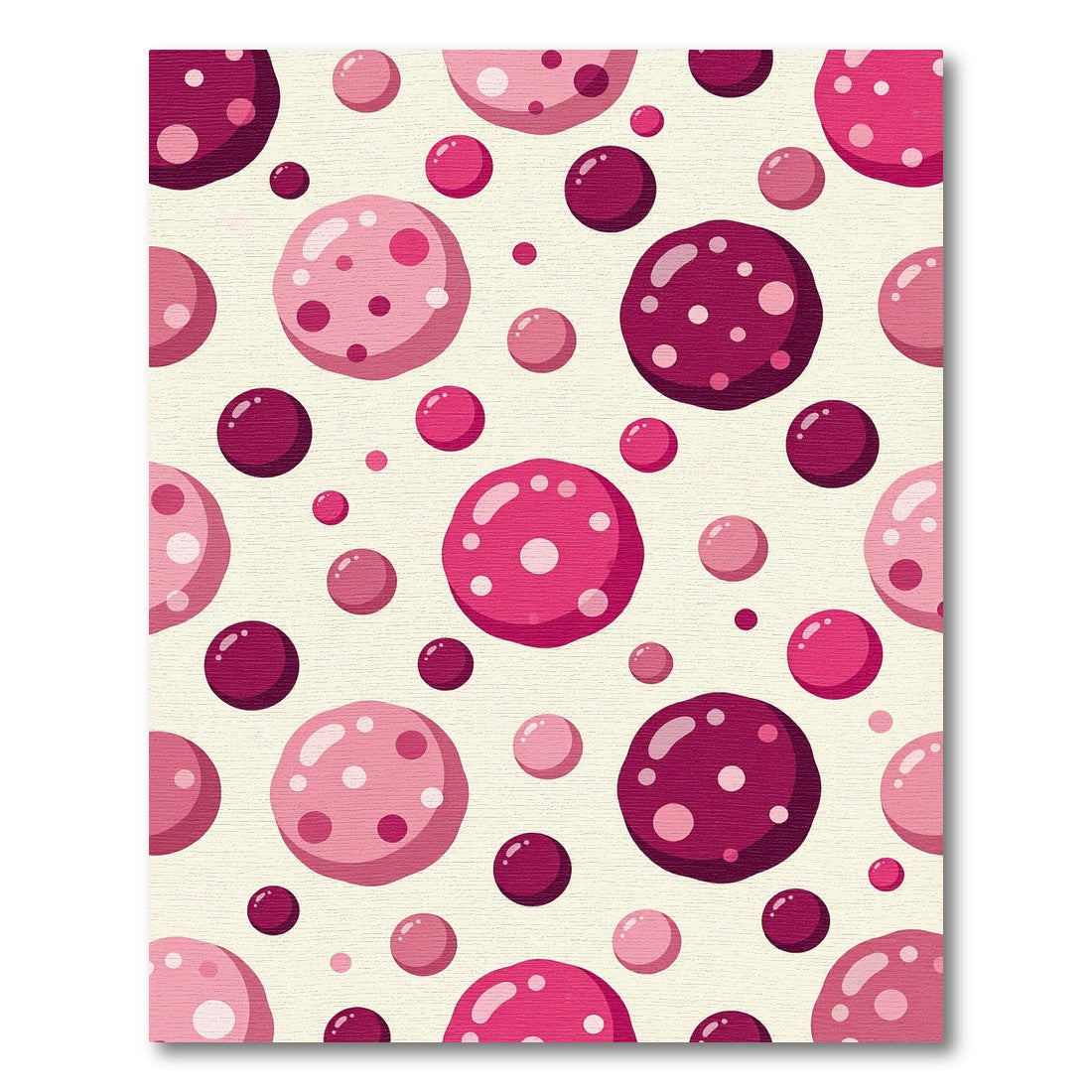 Berry Pink Polka Dot Scatter Rug