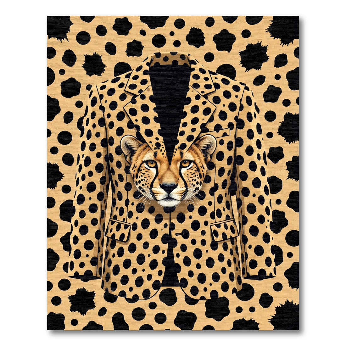 Cheetah Portrait Gold Spotted Tailored Suit Rug