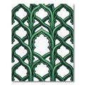 Emerald Gothic Arched Interlocking Trellis Rug