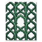 Emerald Gothic Arched Interlocking Trellis Rug