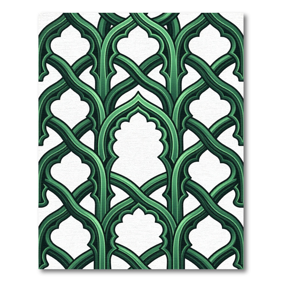 Emerald Gothic Arched Interlocking Trellis Rug