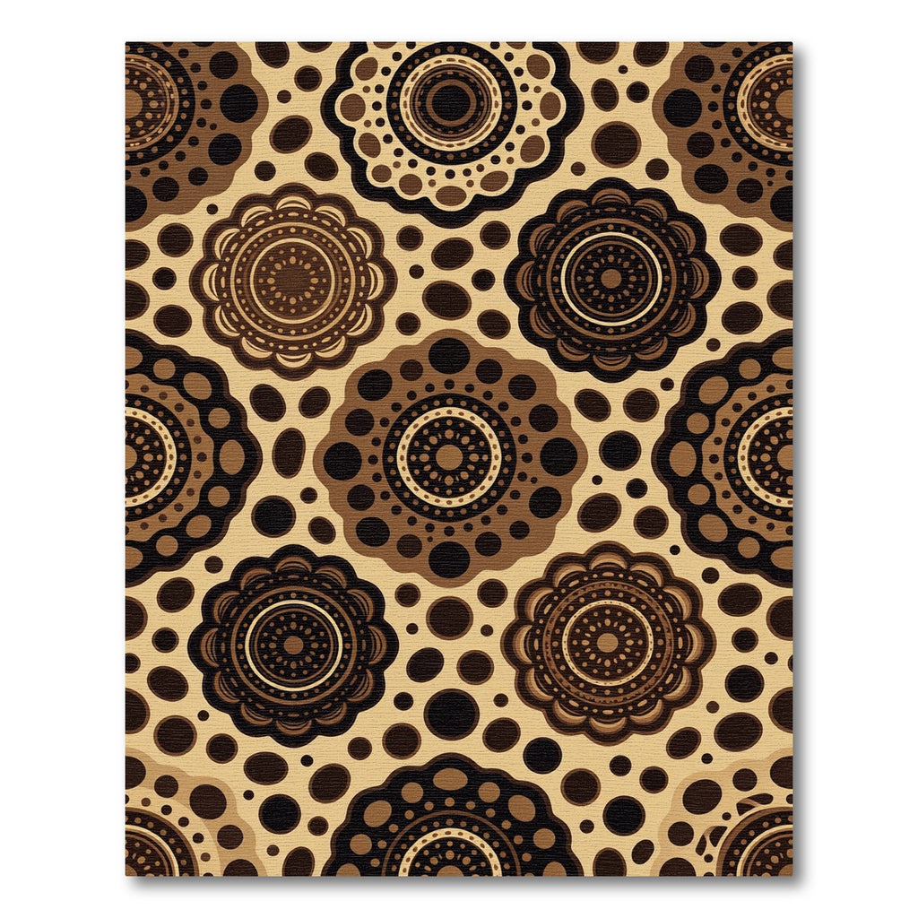 Earthy Brown Mandala Dot Rug
