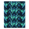 Deep Teal Chevron Jagged Layered Rug