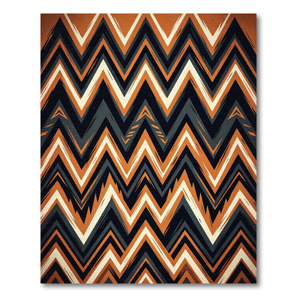 Bold Orange Gray Chevron Stripes Rug
