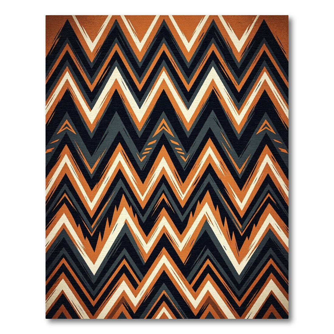 Bold Orange Gray Chevron Stripes Rug