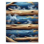 Rustic Blue Wood Grain Horizon Rug