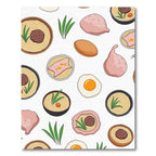 Pink Food Pattern with Eggs and Greens Rug