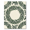 Lush Green Botanical Wreath Rug