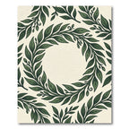 Lush Green Botanical Wreath Rug