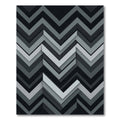 Modern Monochrome Layered Chevron Art Rug