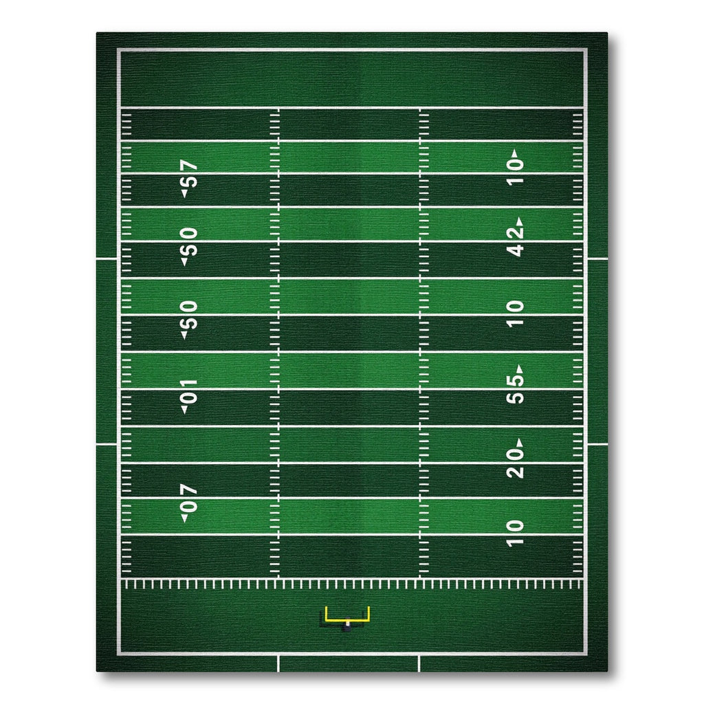 Green Athletic Football Field Grid Rug