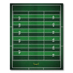 Green Athletic Football Field Grid Rug