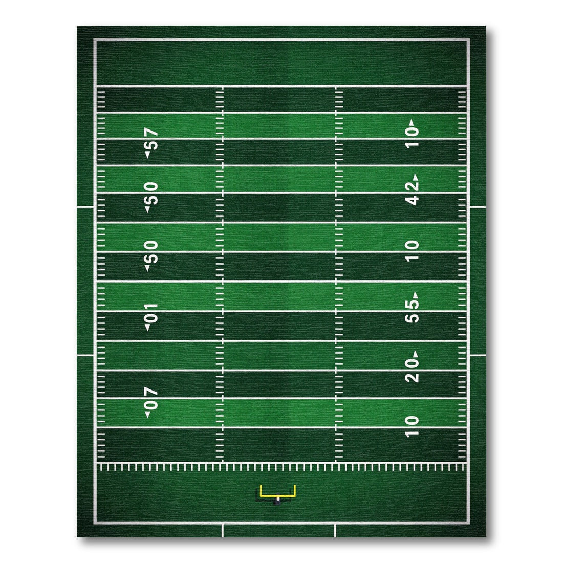 Green Athletic Football Field Grid Rug