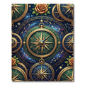 Celestial Golden Compass And Rose Mural Rug