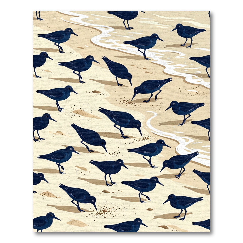 Minimalist Navy Shorebird Sand Beach Rug