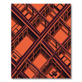 Geometric Labyrinth Orange Structure Rug