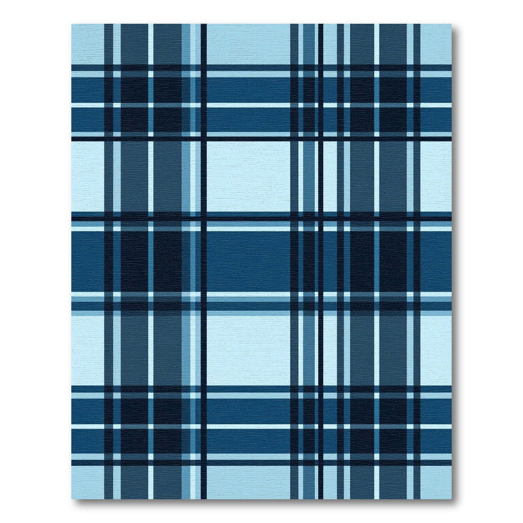 Classic Blue Plaid Checkered Rug