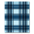 Classic Blue Plaid Checkered Rug