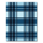 Classic Blue Plaid Checkered Rug