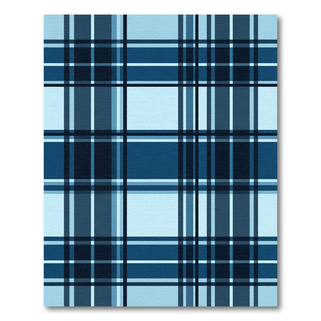 Classic Blue Plaid Checkered Rug