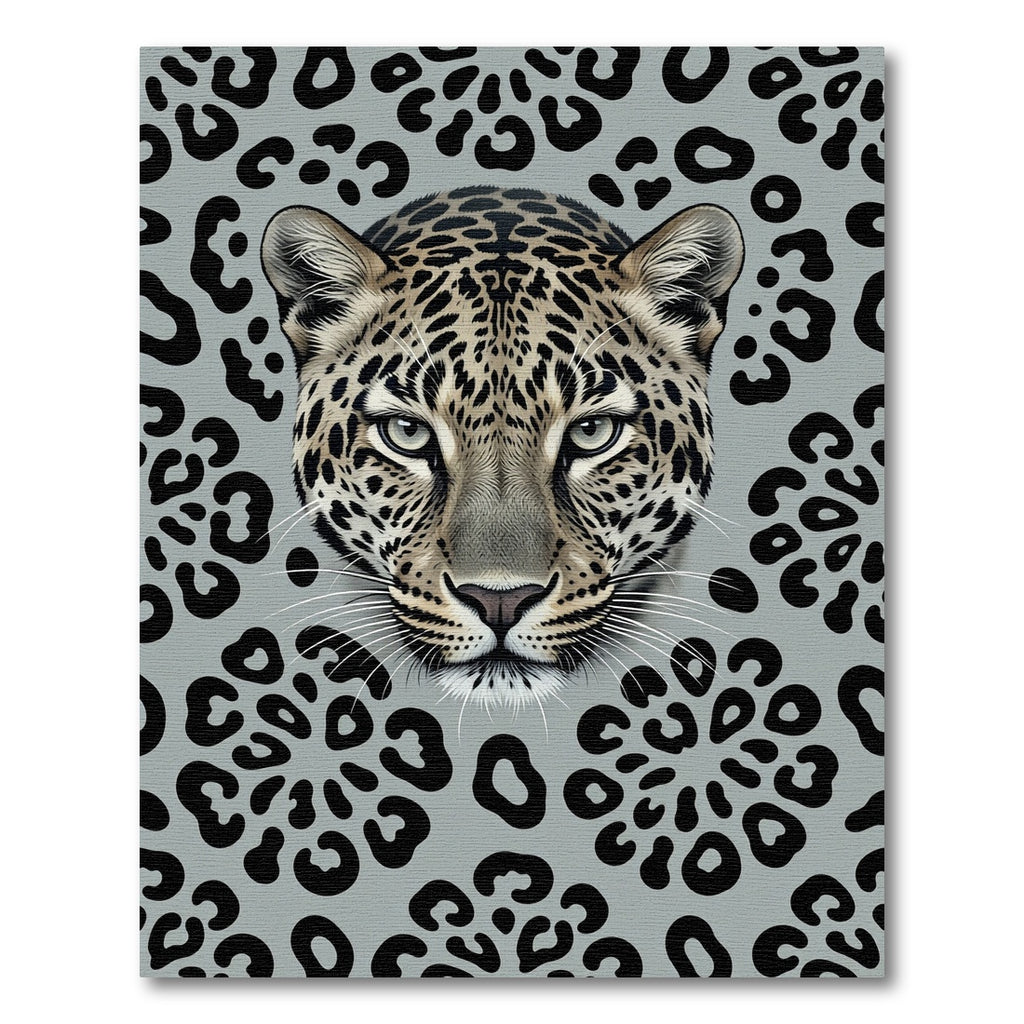 Gray Leopard Spots Animal Print Rug