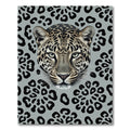 Gray Leopard Spots Animal Print Rug