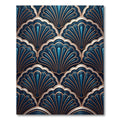 Art Deco Teal Gold Fan Rug