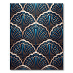 Art Deco Teal Gold Fan Rug