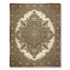 Antique Gold Floral Medallion Borders Rug
