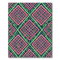 Pink Lattice Garden Trellis Diamond Rug