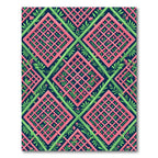 Pink Lattice Garden Trellis Diamond Rug