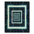 Futuristic Neon Cyber Tunnel Grid Rug