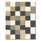 Neutral Checkerboard Squares Rug