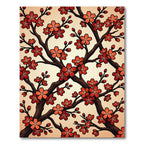 Crimson Cherry Blossom branches Rug