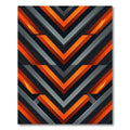 Bold Geometric Orange and Charcoal Chevron Rug