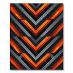 Bold Geometric Orange and Charcoal Chevron Rug