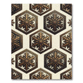 Golden Snowflake Hexagonal Geometric Art Rug
