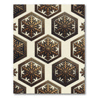 Golden Snowflake Hexagonal Geometric Art Rug