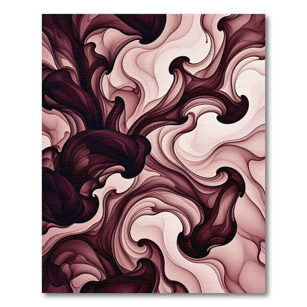Ethereal Burgundy Abstract Liquid Swirl Rug