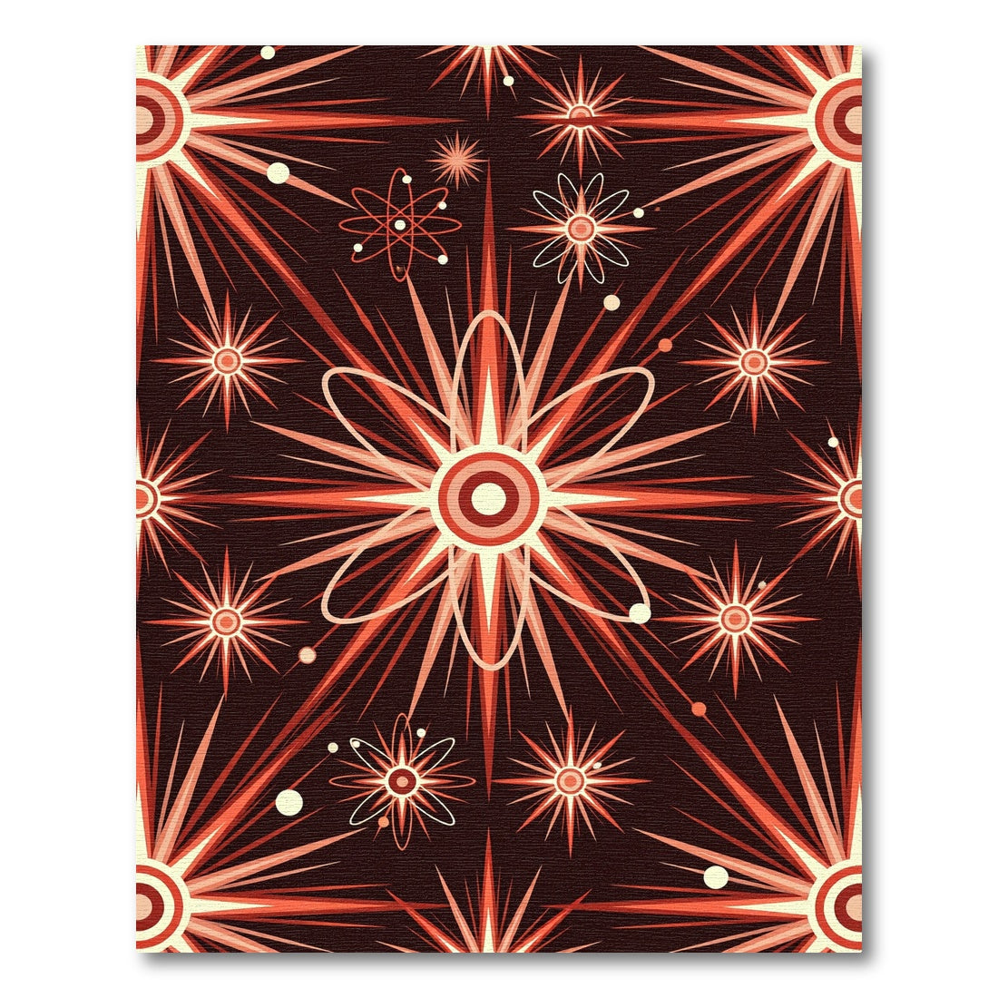 Retro Atomic Starburst Abstract Rug